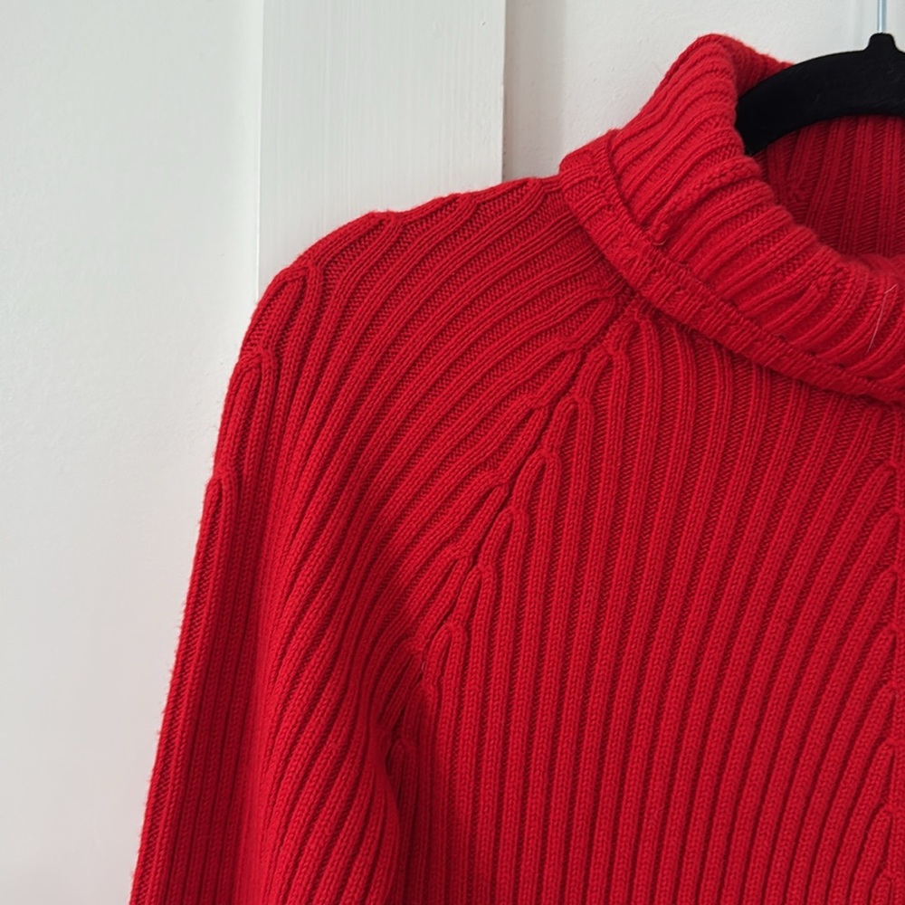 St John Red Wool Turtleneck Sweater Size XS - Picture 3 of 8